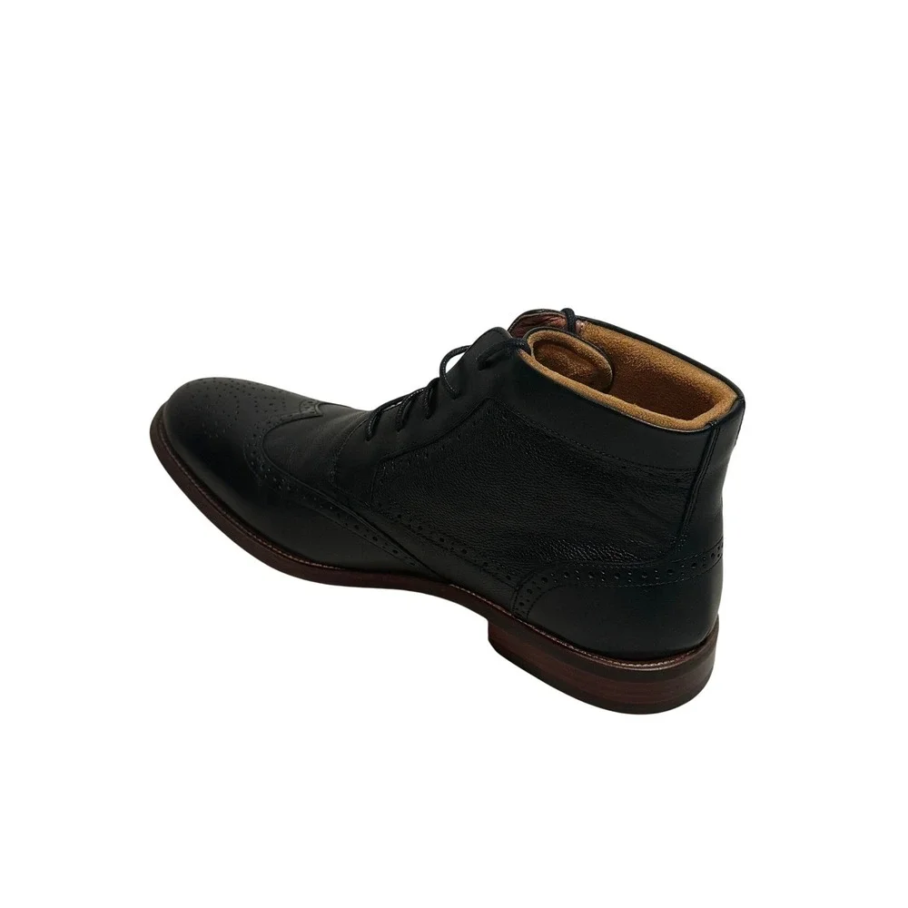 Florsheim Shoe Company Black Leather Wingtip Brogue Ankle‎ Boots Mens 10D